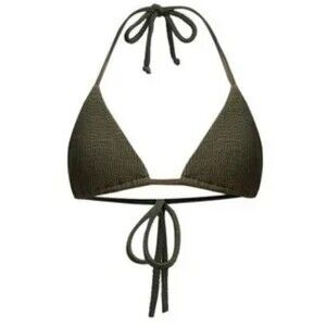 Veronica Beard Cala Textured Bikini Top In Olive Sz Small New